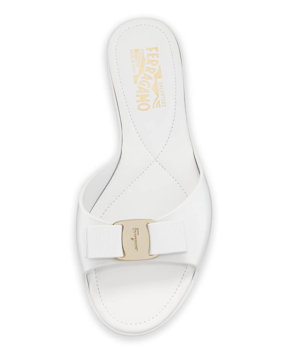 Cirella Flat PVC Jelly Bow Slide Sandals White
