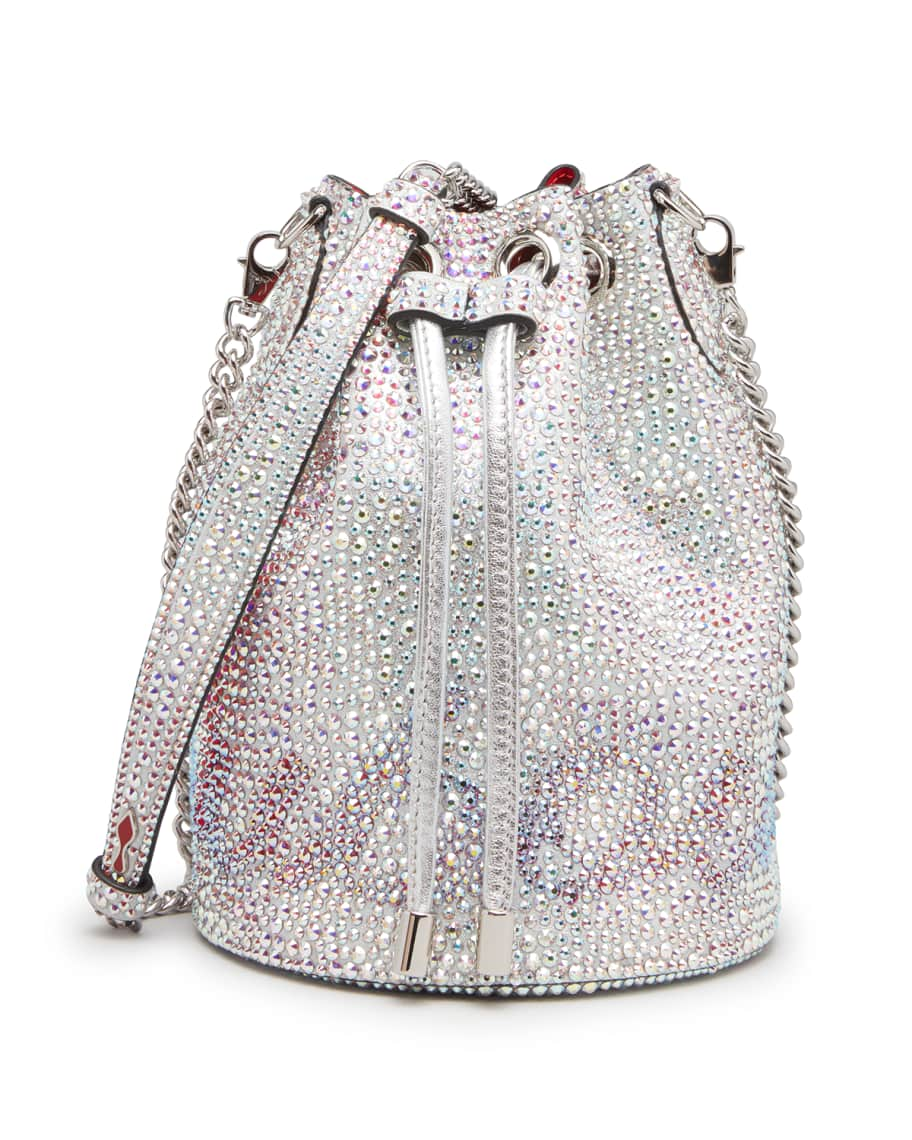 Marie Jane Embellished Suede Bucket Bag in Pink - Christian Louboutin Kids