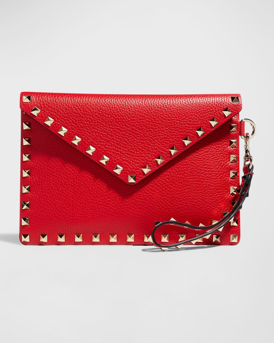 Valentino Garavani Rockstud Envelope Flap Wristlet Pouch | Neiman Marcus