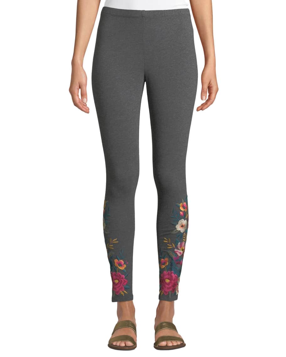 Johnny Was Katina Leggings w Floral Embroidery Neiman Marcus