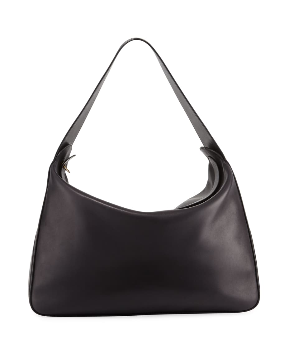 Calvin Klein Clay Top Zip Hobo Shoulder Bag Black/Silver