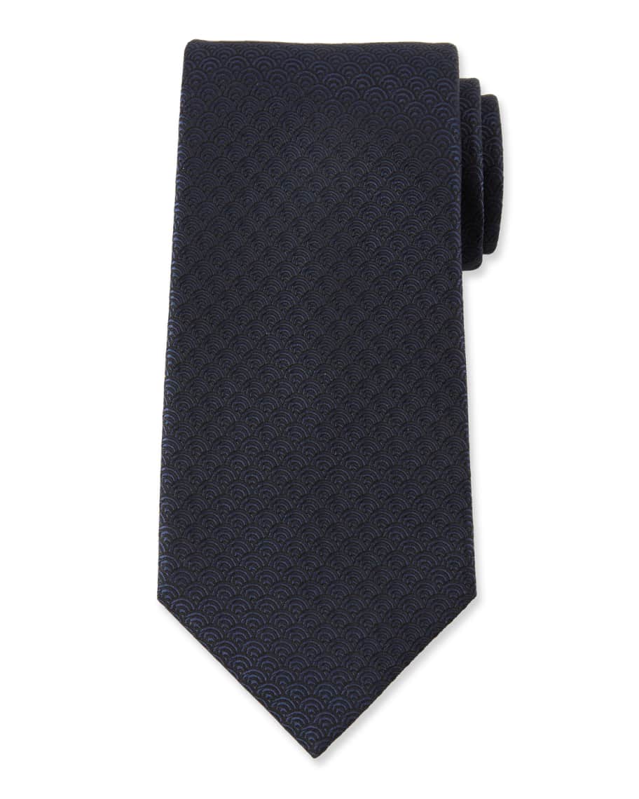 Ermenegildo Zegna Men's Silk Woven Tiles Tie | Neiman Marcus