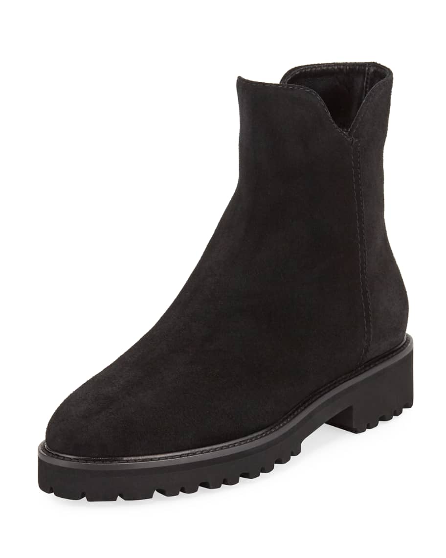 Aquatalia Madelyn Suede Combat Boots Neiman Marcus