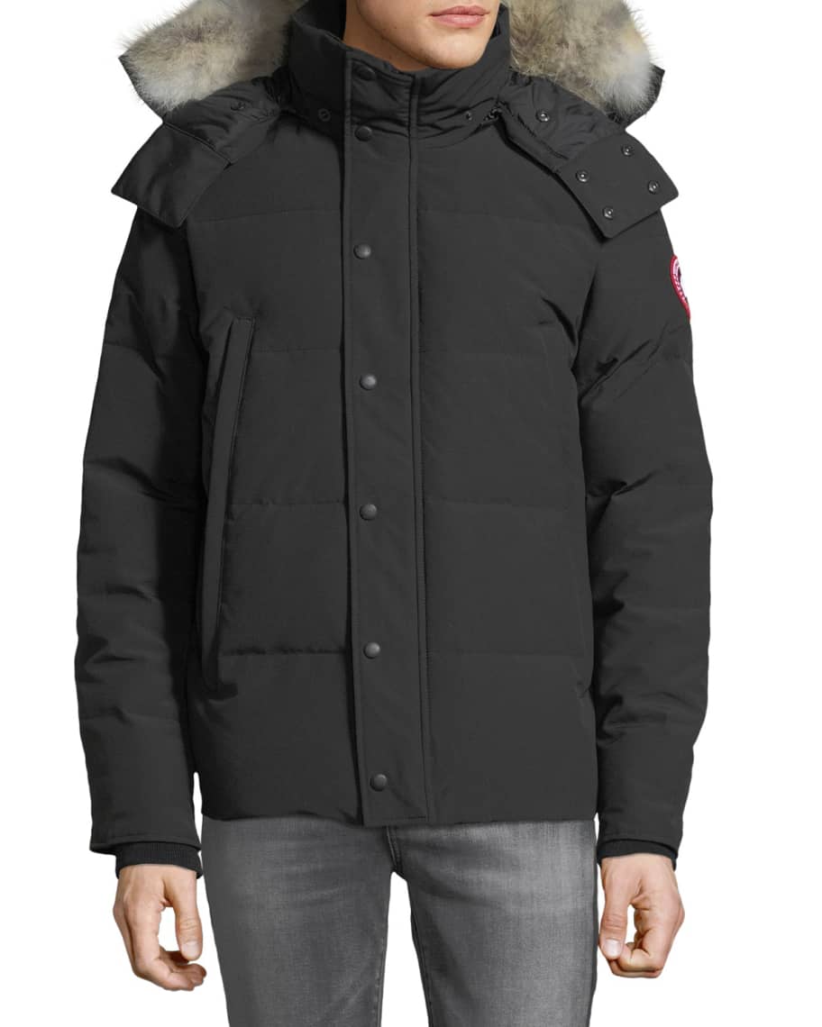 Canada Goose Men's Wyndham Fusion-Fit Down Parka with Fur-Trim Hood ...