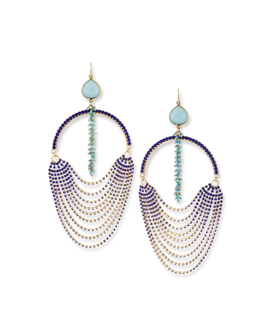 Devon Leigh Blue Ombre Oversized Crystal Earrings | Neiman Marcus
