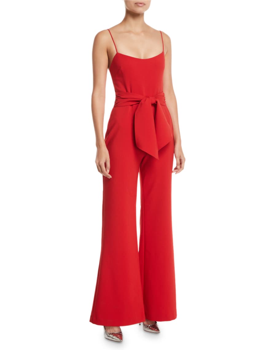 Likely Genevieve Wide-Leg Tie-Front Jumpsuit | Neiman Marcus