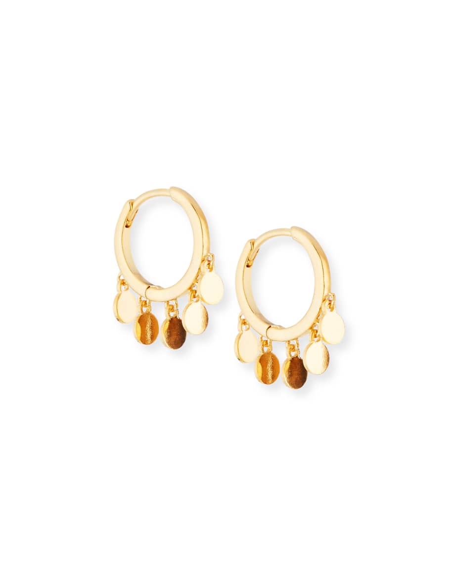 Tai Huggie Hoop Earrings w/ Coin Drops | Neiman Marcus