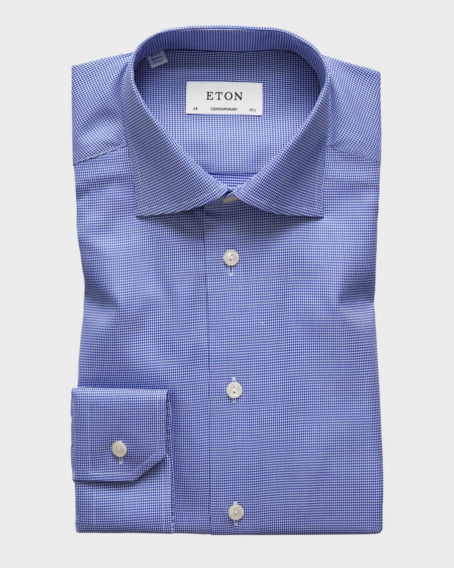 Eton Men's ContemporaryFit Houndstooth Dress Shirt Neiman Marcus
