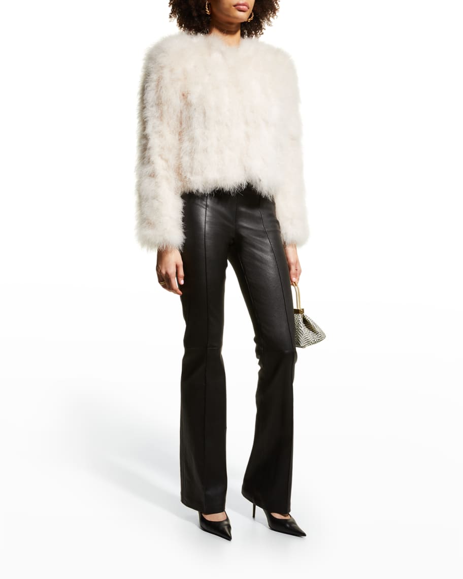 LaMarque Deora Turkey Feather Bomber Jacket Neiman Marcus