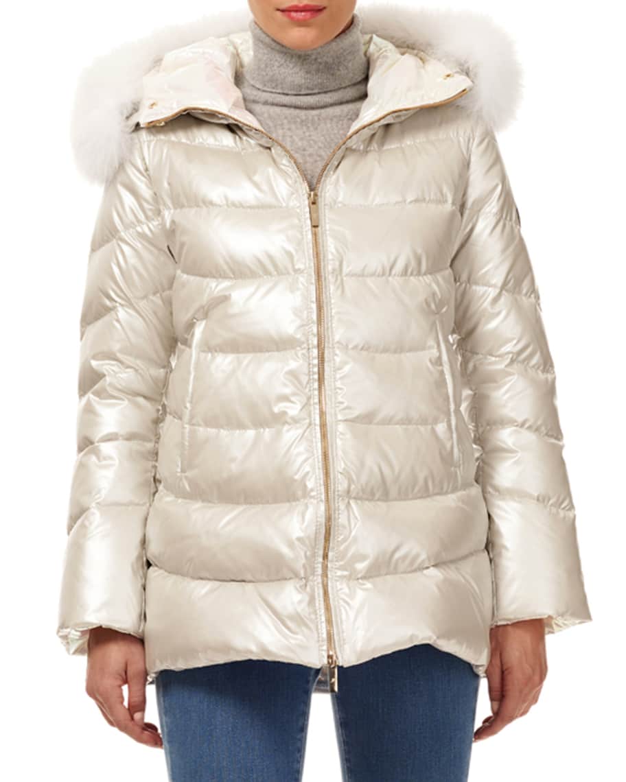 Gorski Reversible Hooded Apres-Ski Jacket w/ Detachable Fox-Fur Trim ...