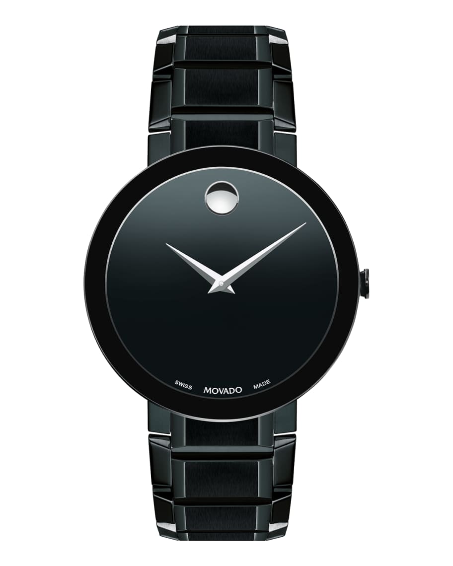 Movado Men s Sapphire Stainless Steel Bracelet Watch Black