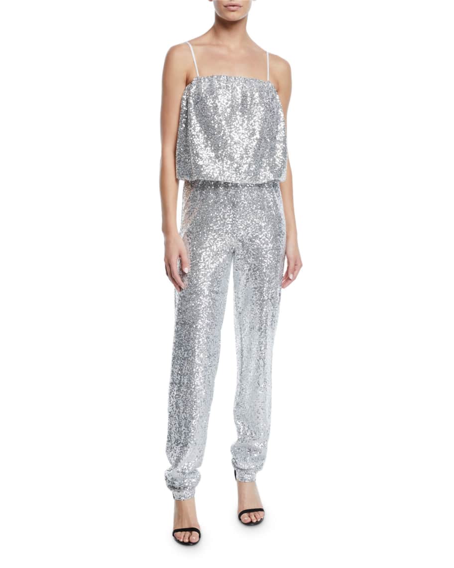JAY X JAYGODFREY Blouson Top Sequin Jumpsuit Neiman Marcus