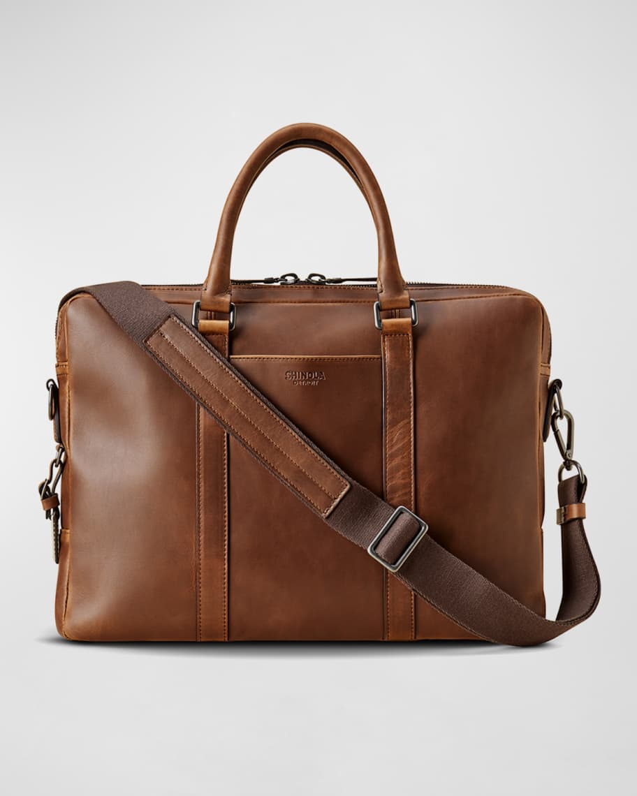 Shinola Men's Navigator Leather Laptop Briefcase | Neiman Marcus