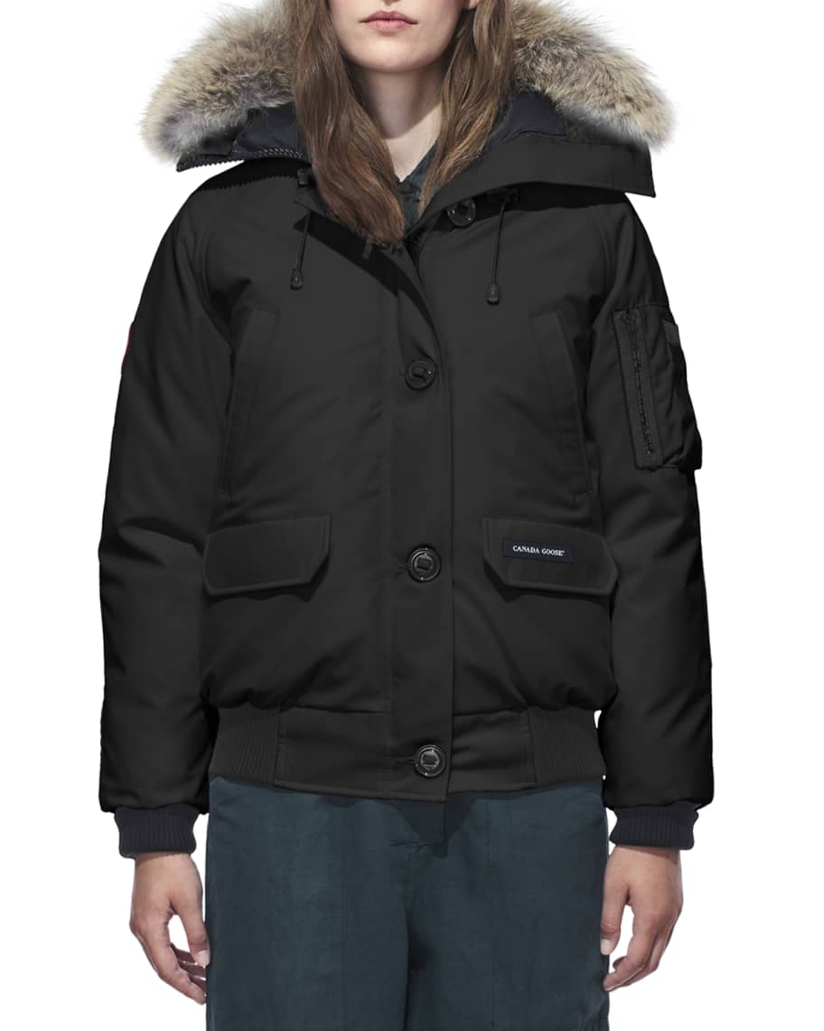 Canada Goose Chilliwack Down Bomber Jacket w Fur Hood Neiman Marcus