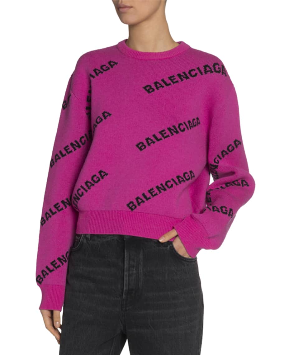 jacquard logo crewneck balenciaga