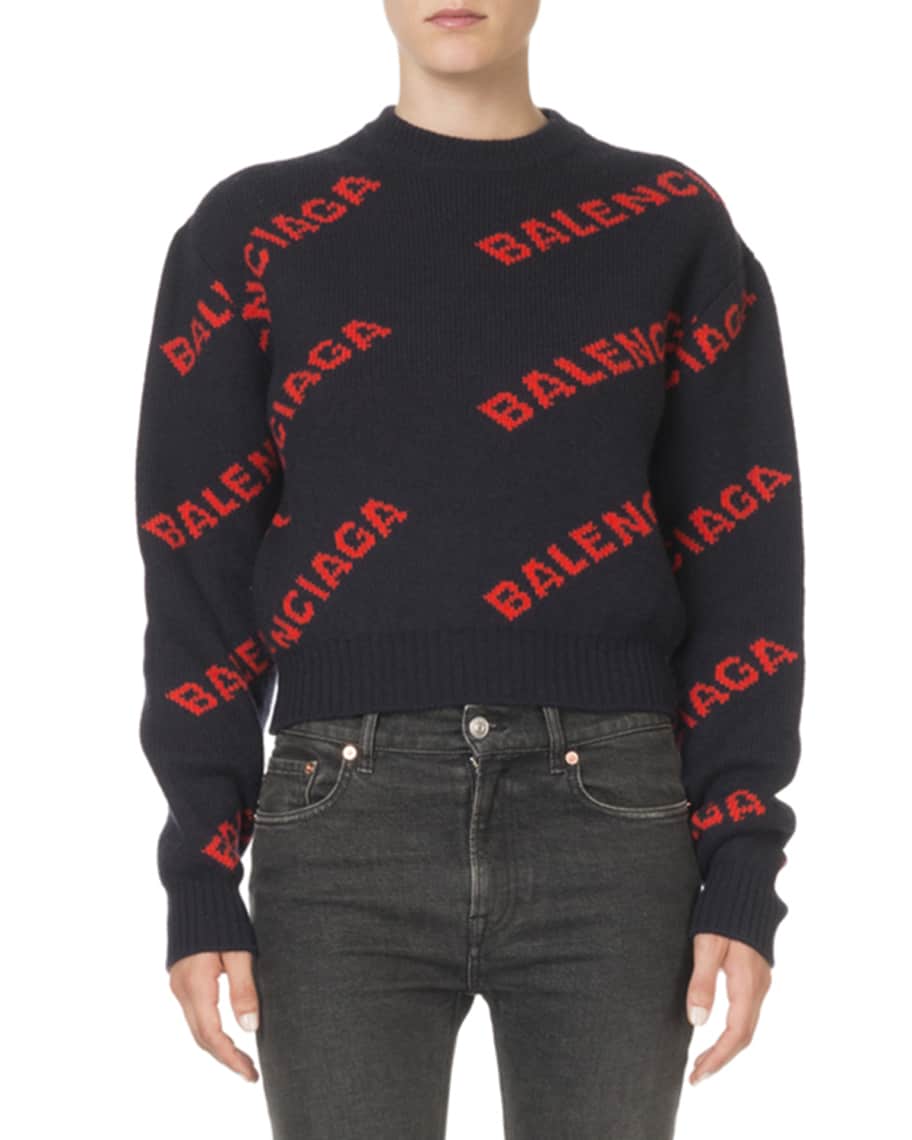 jacquard logo crewneck balenciaga