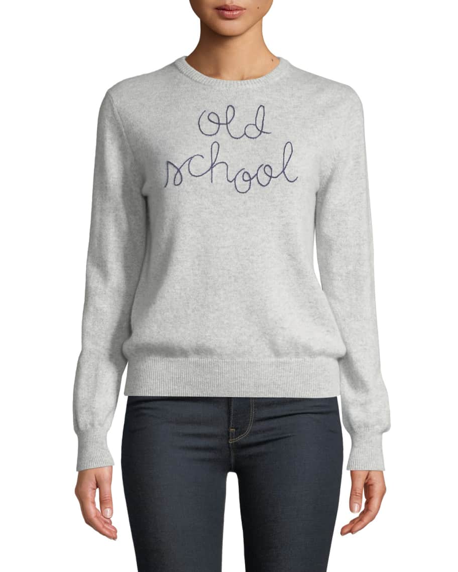 Lingua Franca Old School Embroidered Cashmere Sweater Neiman Marcus