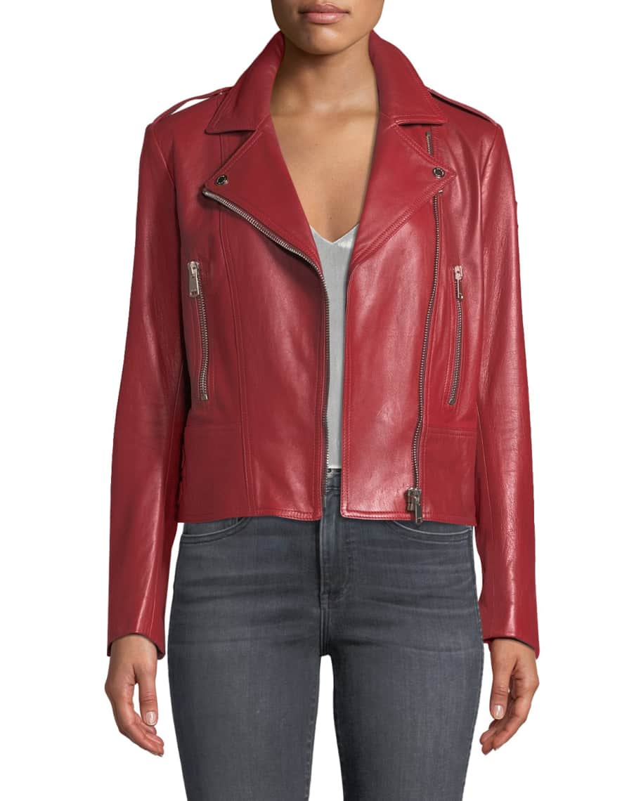 Belstaff Marving T Lambskin Leather Moto Jacket Neiman Marcus