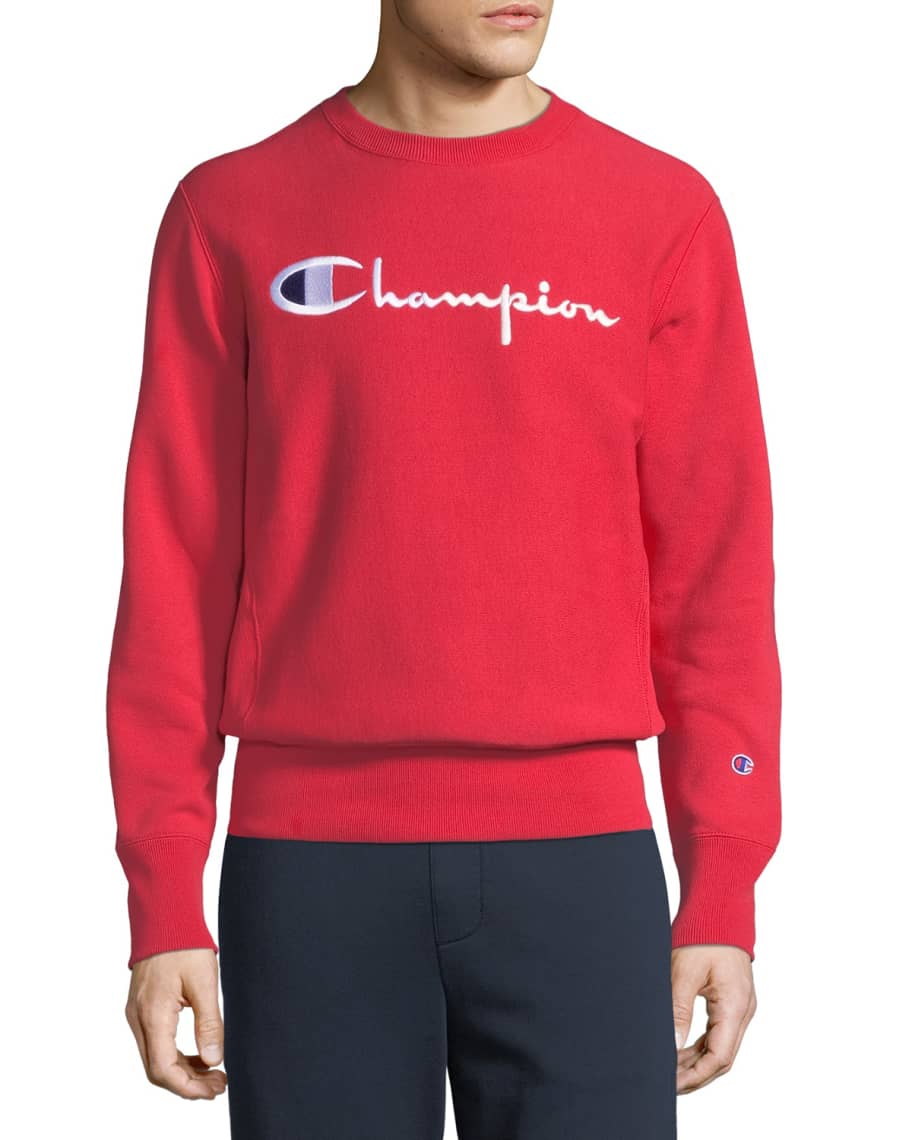 Champion Europe Men's Classic Script Logo Sweatshirt | Neiman Marcus