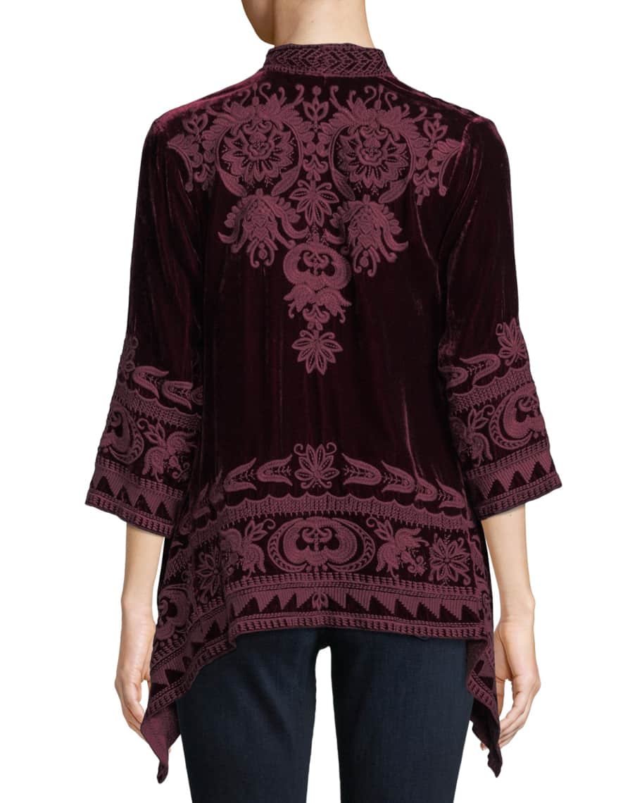 Johnny was hirsch velvet draped cardigan clearance