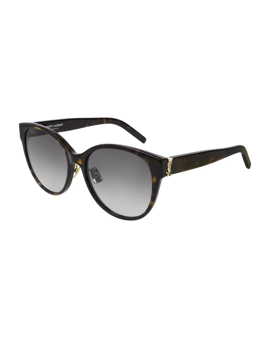 Saint Laurent SL M39 Rounded Acetate Sunglasses | Neiman Marcus