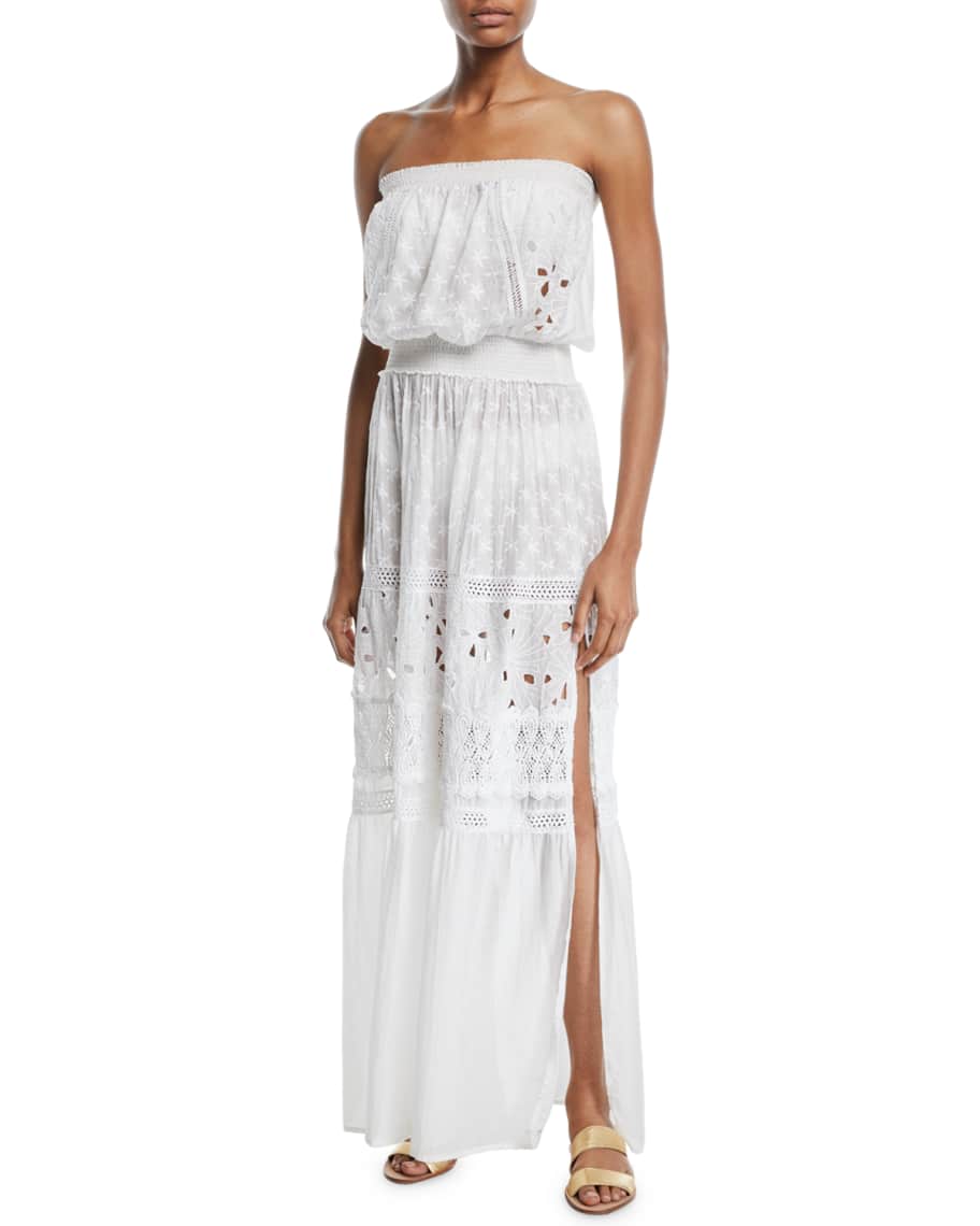 Ramy Brook Isadora Cotton Silk Strapless Coverup Dress Neiman Marcus