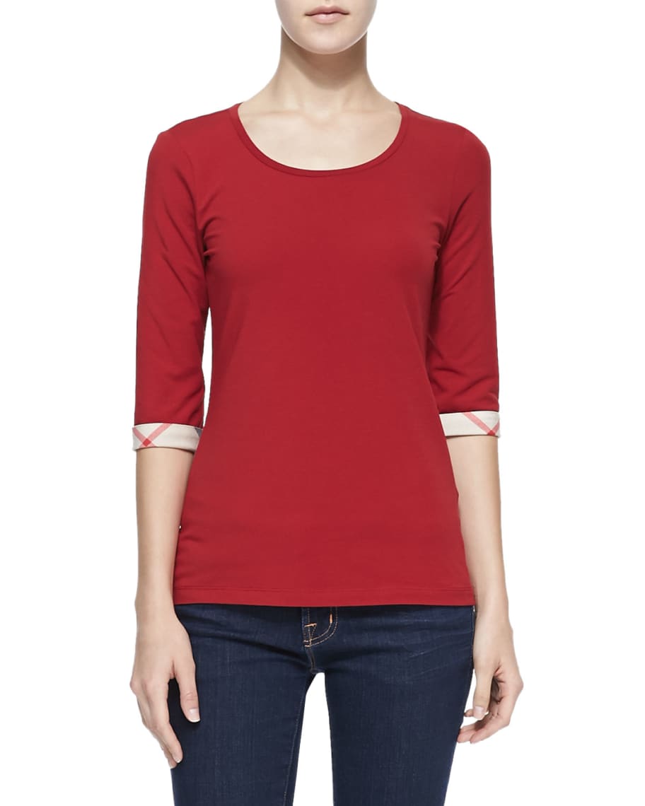 Burberry 3/4 sleeve shirt clearance