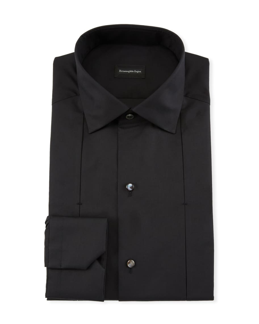ZEGNA Men's Cotton/Silk Diamond Formal Shirt | Neiman Marcus