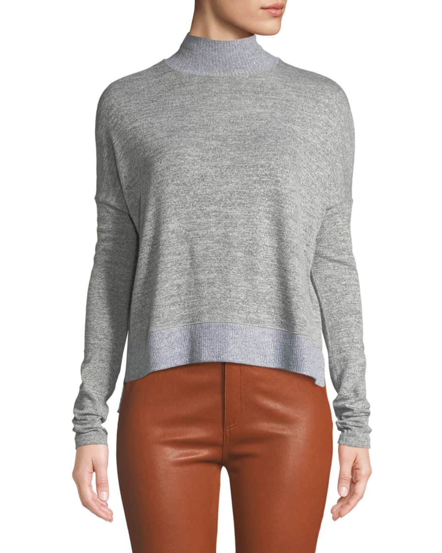 Rag Bone Bowery Dropped Shoulder Button Back Turtleneck Sweater