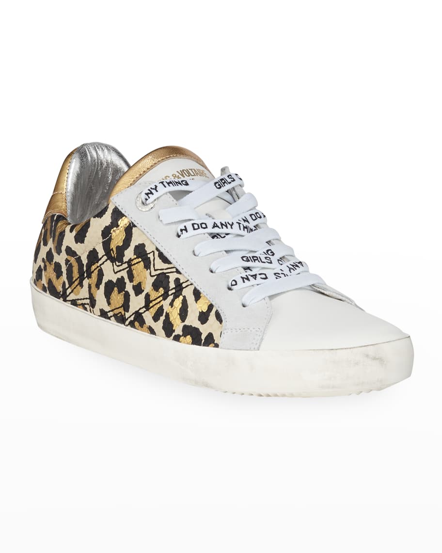 Zadig & Voltaire Leo Wild Platform Sneakers | Neiman Marcus