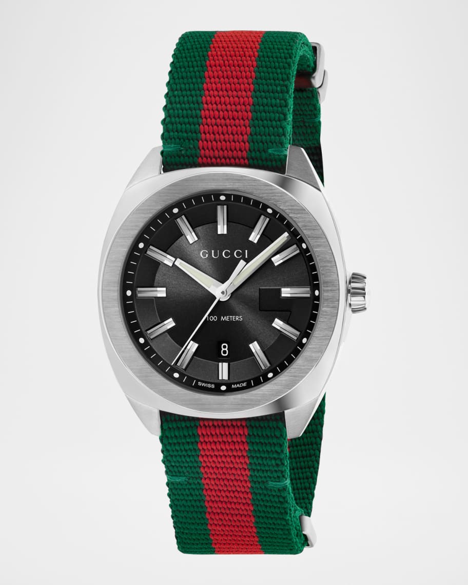 Gucci GG2570 41mm Stainless Steel-Nylon Watch | Neiman Marcus