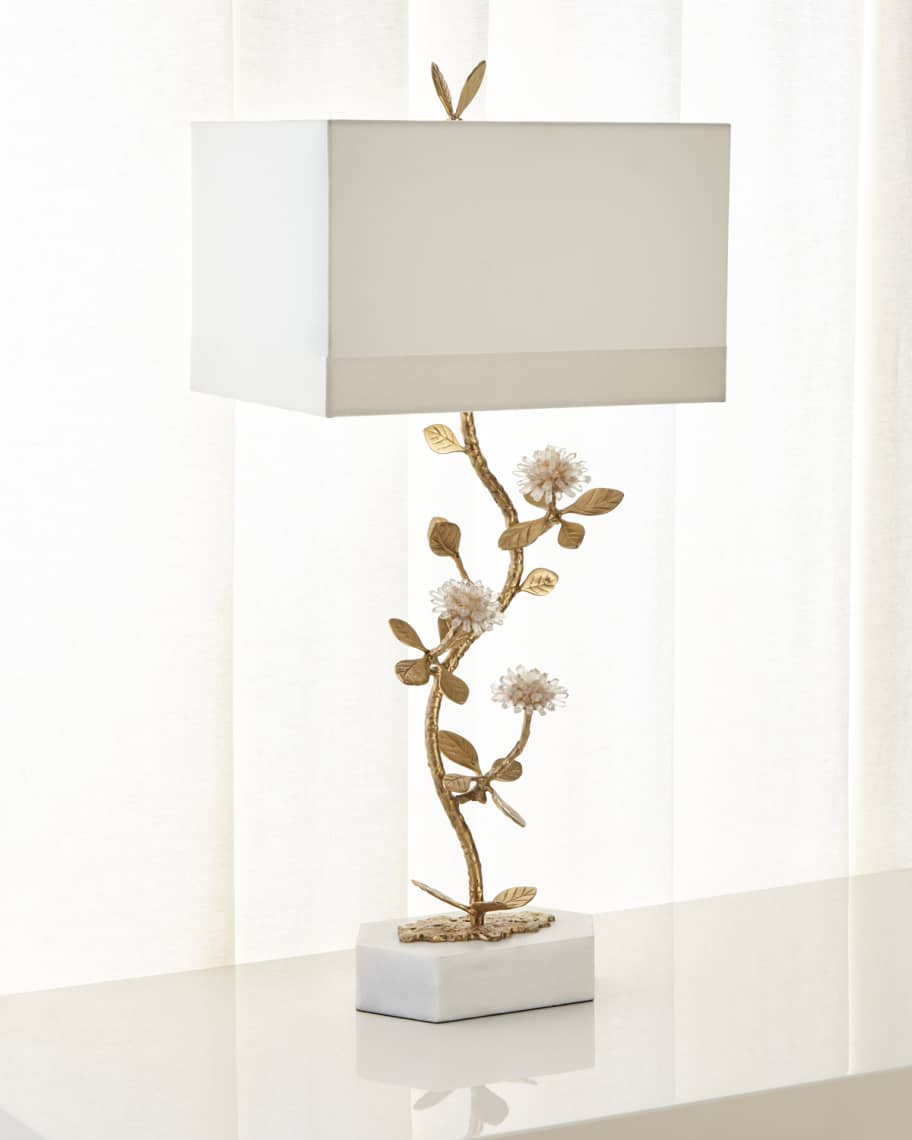 John-Richard Collection Quartz Flower Table Lamp