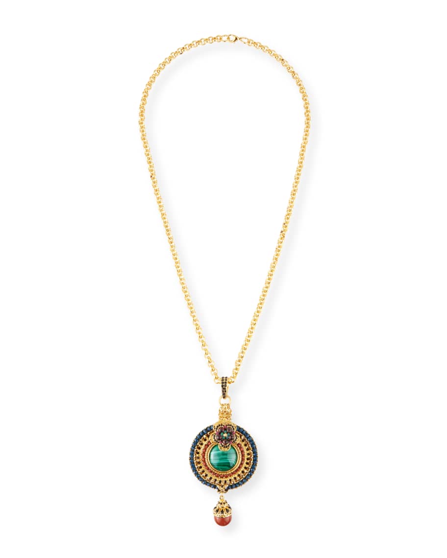 Jose Maria Barrera Malachite Jasper Pendant Necklace Neiman Marcus