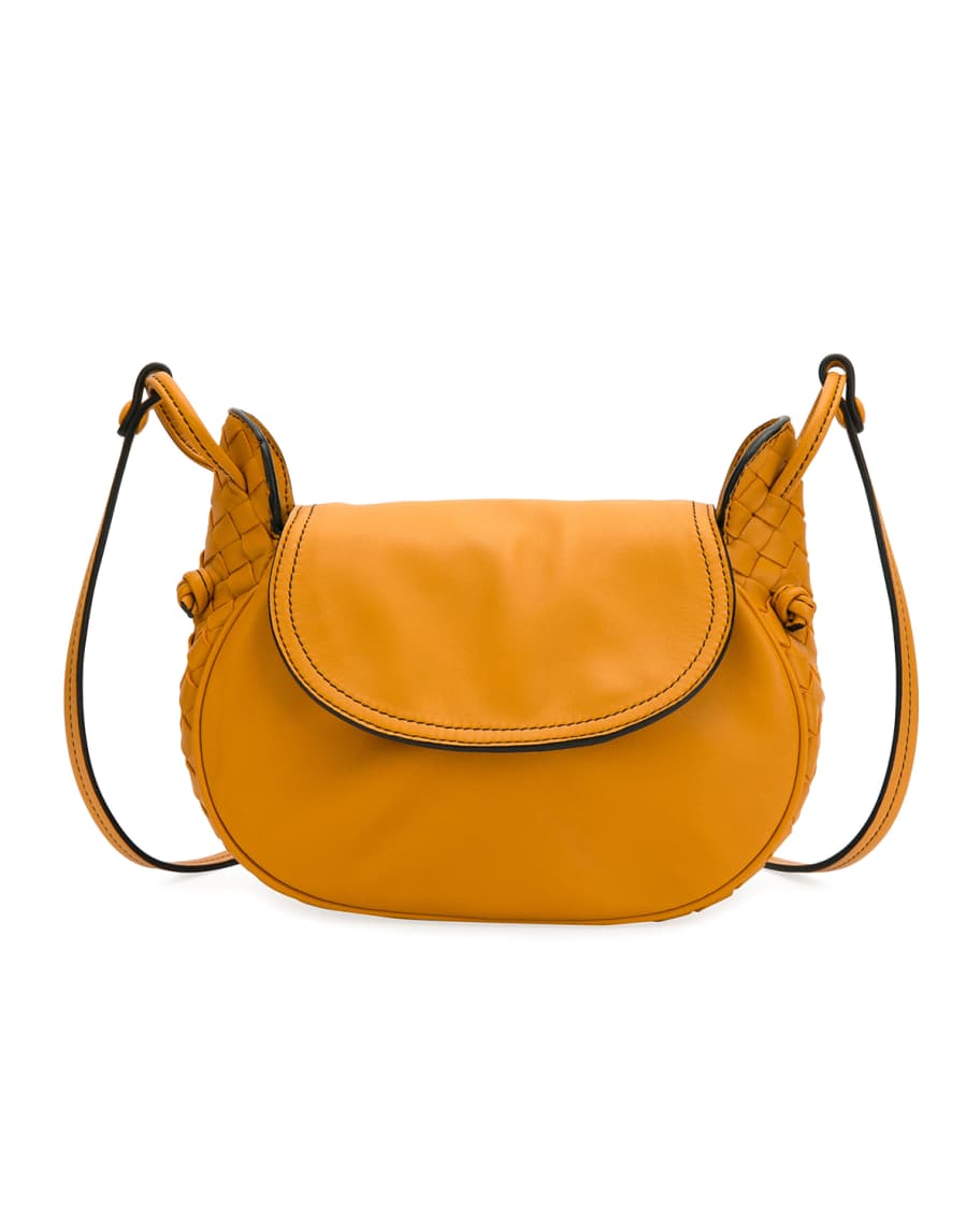 Bottega Veneta Yellow Intrecciato Leather Nodini Crossbody Bag