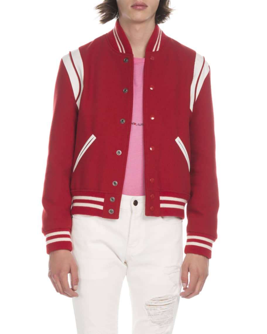 Saint Laurent, Jackets & Coats, Saint Laurent 26 Camo Teddy Varsity  Bomber Jacket