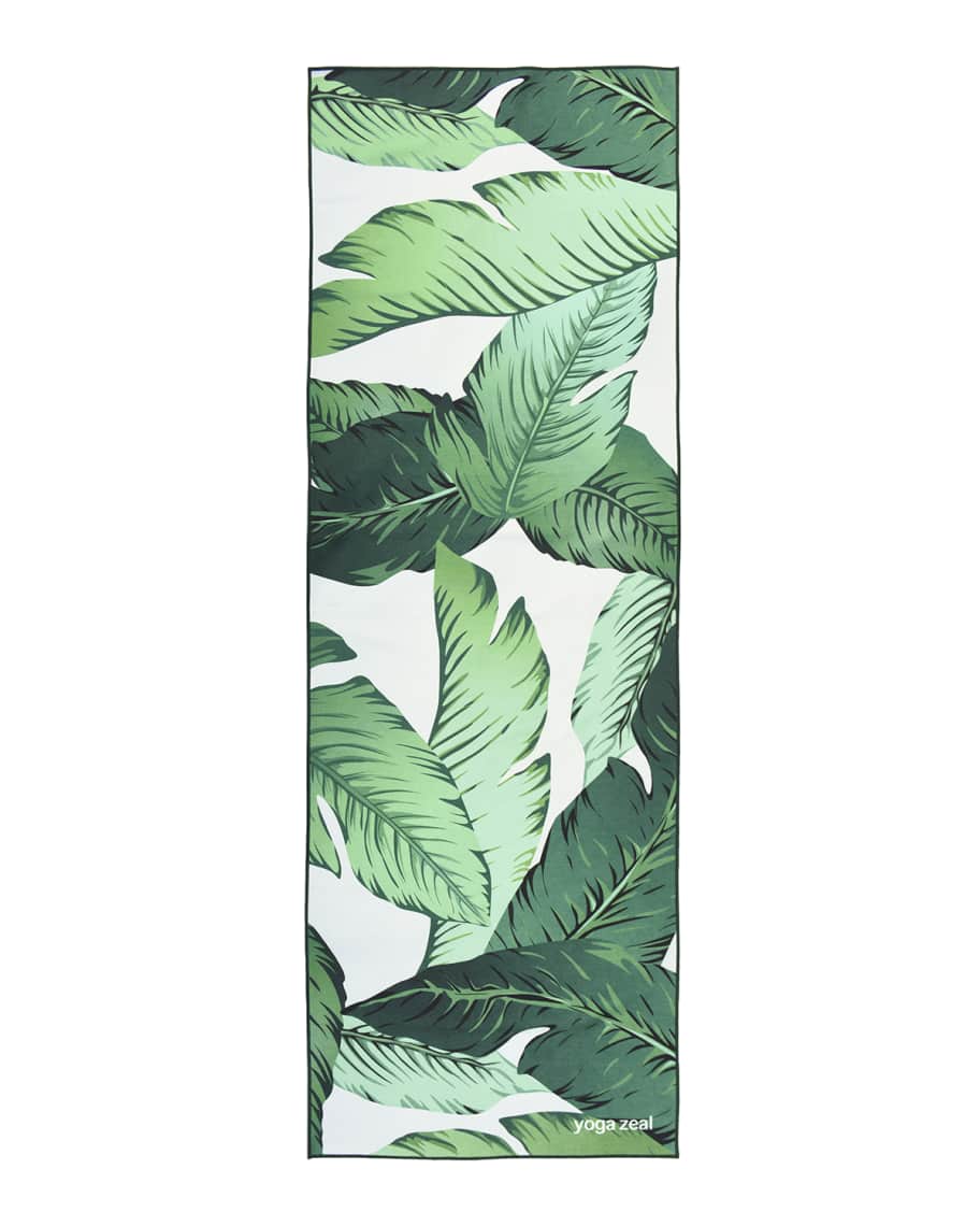 Yoga Zeal Banana Leaf Printed Yoga Towel | Neiman Marcus