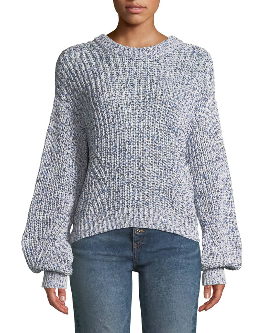 Veronica Beard Ryce Cotton Crewneck Pullover Sweater | Neiman Marcus