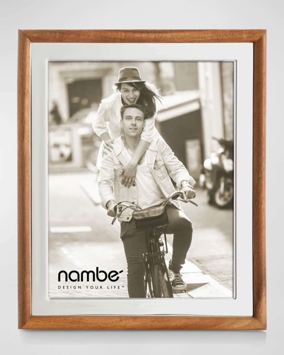 Nambe Cornice Portafoto Hayden 13x18 Cm (5x7) - Design Elegante In Metallo E Legno Per Tavolo O Comò