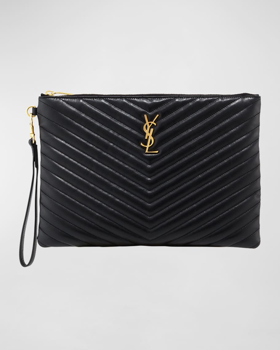 Ysl monogram wristlet pouch hotsell