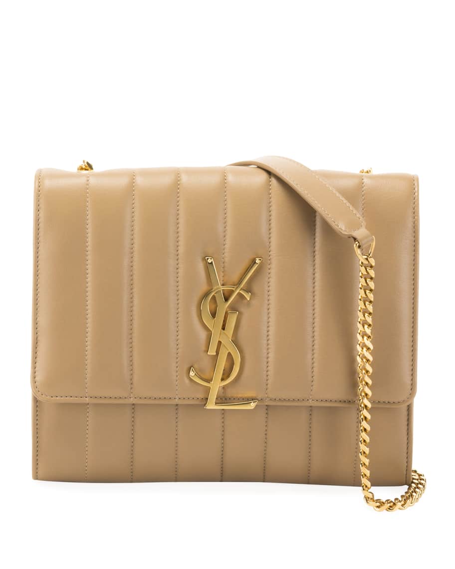 Saint Laurent Vicky Monogram YSL North/South Quilted Leather Wallet on ...