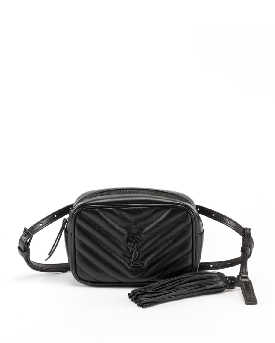 Saint Laurent Lou Leather Belt Bag in White