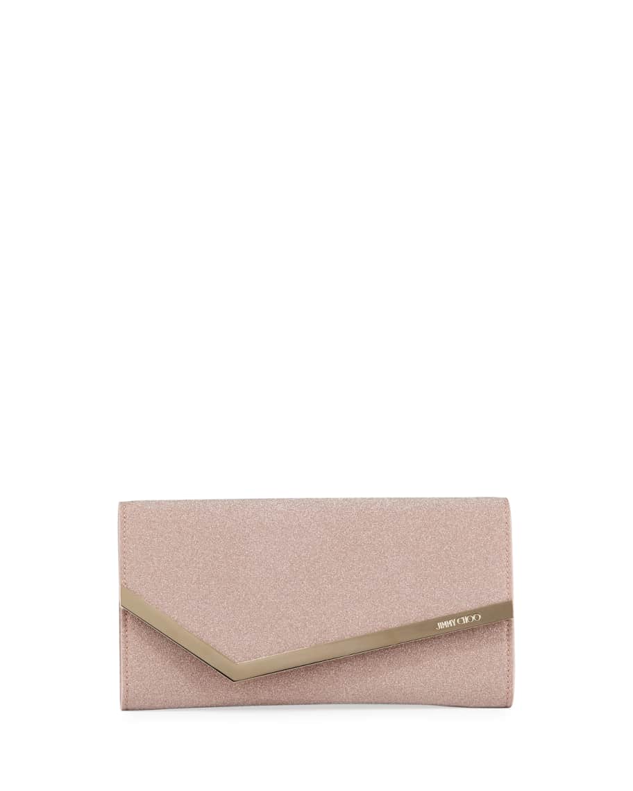 Jimmy Choo Emmie Fine Glitter Fabric Clutch Bag | Neiman Marcus