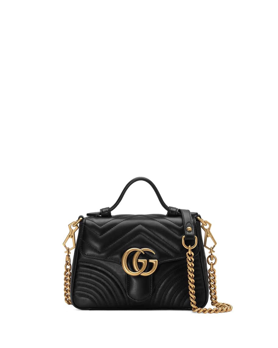 Gucci GG Marmont Mini Chevron Leather Satchel Bag | Neiman Marcus