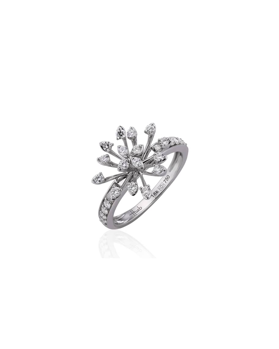 Hueb Luminus 18k White Gold Diamond Stemmed Ring | Neiman Marcus