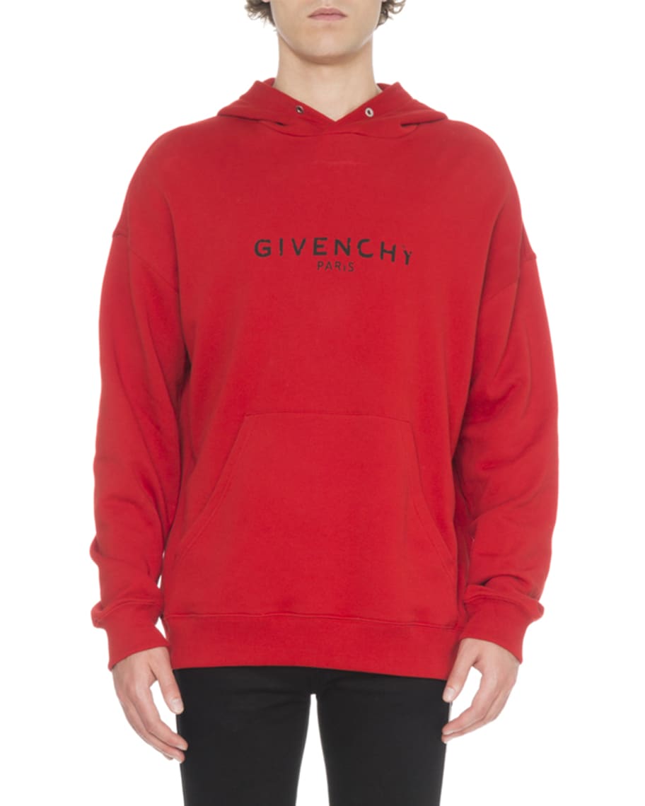 Givenchy Men s Distressed Logo Print Hoodie Sweatshirt Neiman Marcus
