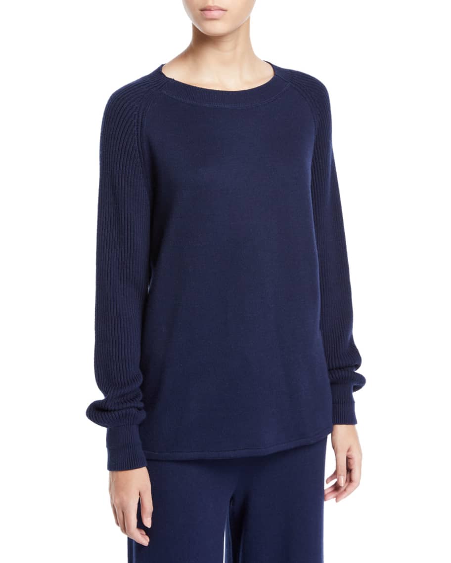 Vince Ribbed Raglan Sleeve Crewneck Sweater Neiman Marcus