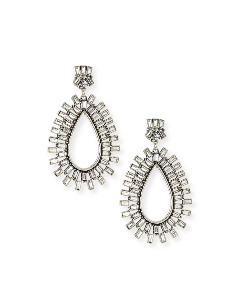 Sequin Baguette Burst Crystal Drop Earrings | Neiman Marcus