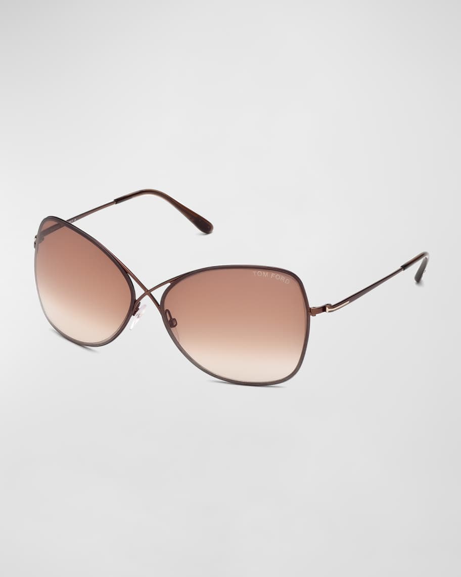 TOM FORD Colette Metal-Frame Butterfly Sunglasses | Neiman Marcus