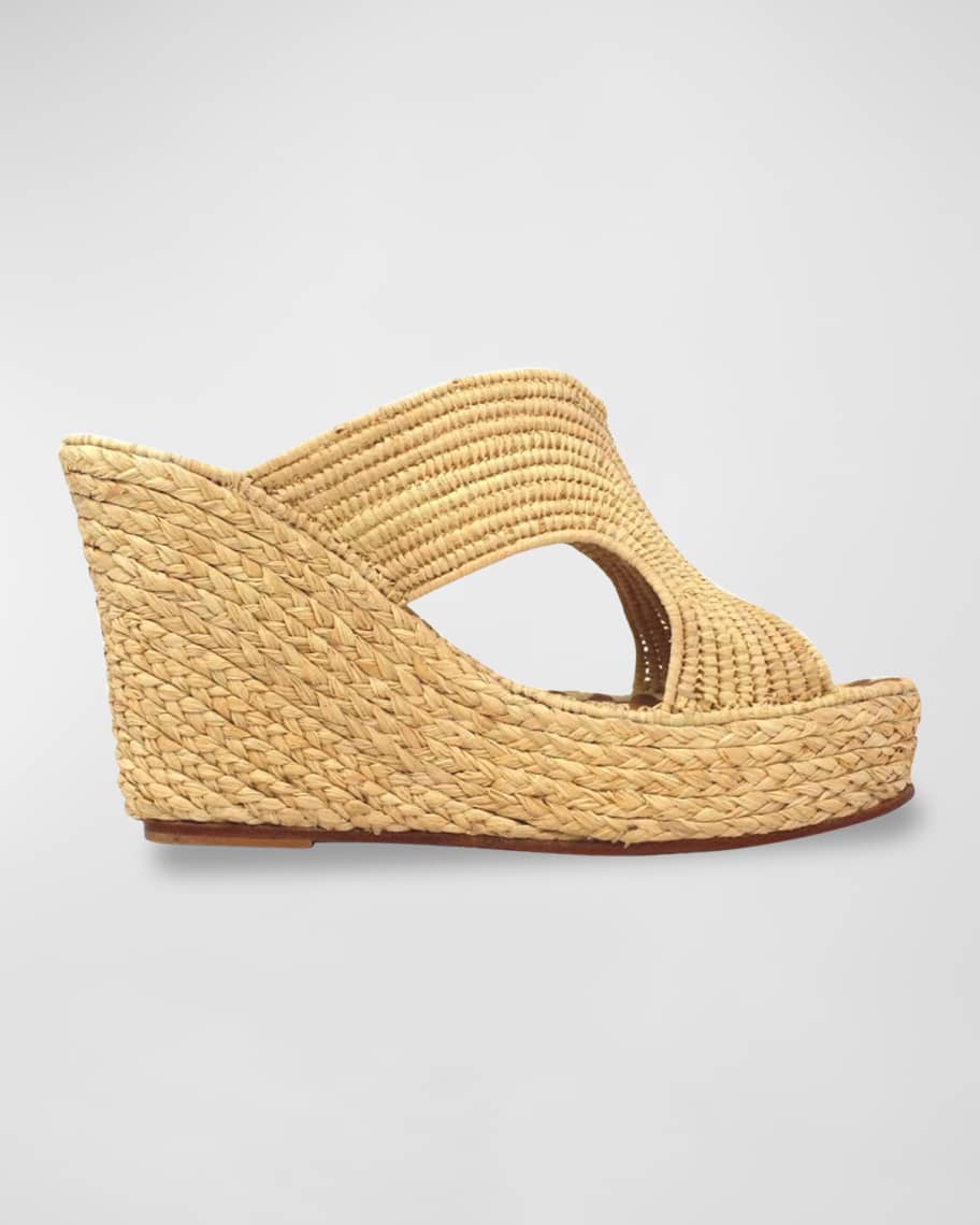 Carrie Forbes Lina Cutout Slide Wedge Sandals | Neiman Marcus