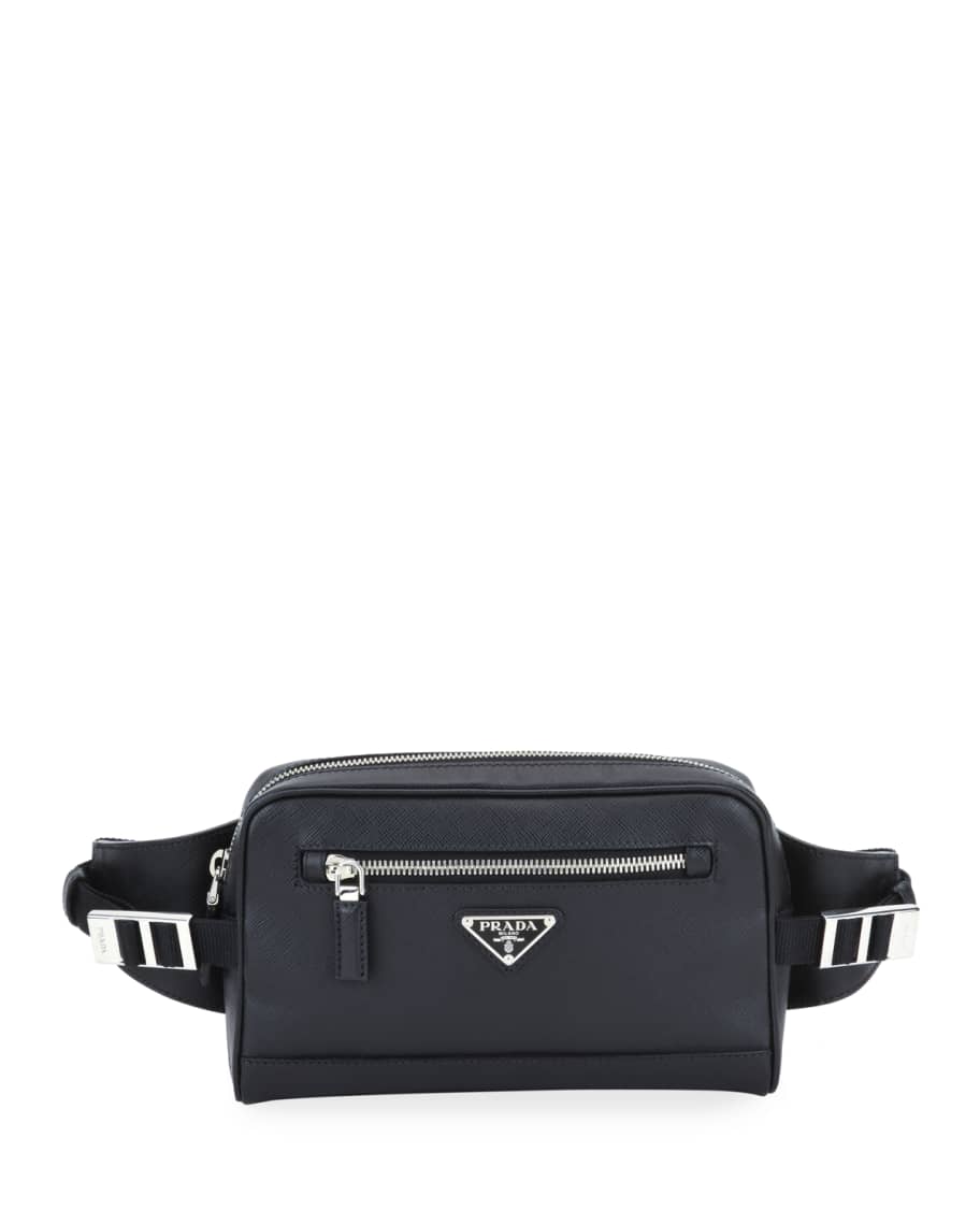 Prada - logo-plaque Belt Bag - Men - Fabric - Os - Blue